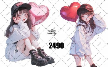 original sticker no.2490 人物貼紙 原創貼紙 原創人物貼紙 裝飾貼紙 cotton melody