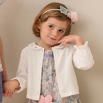 PIPPY優雅百搭花瓣領圍棉質外套 白-130