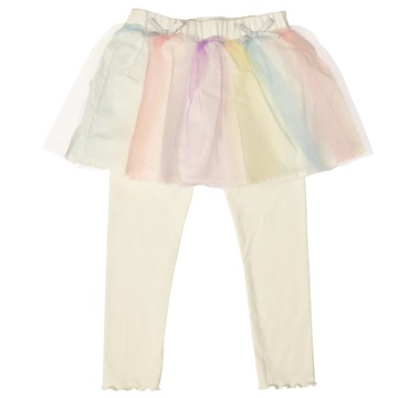 akachan honpo - 10分假兩件裙褲-薄紗-紫色