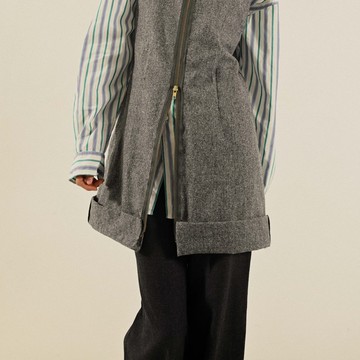 【NaSuBi Vintage】Upcycling反褶設計長版古著背心上衣