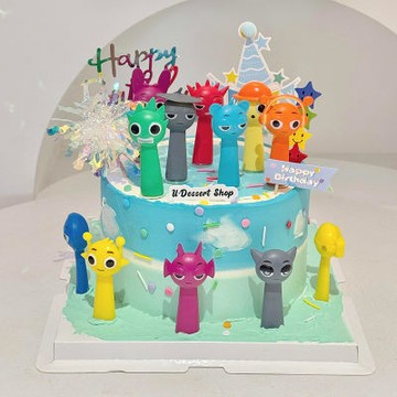 台灣出貨 節奏盒子蛋糕裝飾 節奏盒子生日蛋糕裝潢 節奏盒子手辦 蛋糕擺件 兒童男孩卡通音樂盒子擺件烘焙生日挿件