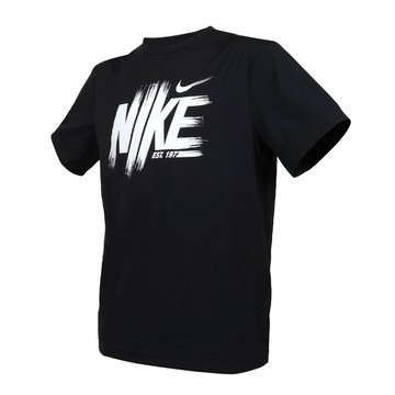 nike 男短袖t恤-上衣 休閒 慢跑 訓練 黑白
