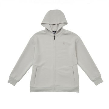 NBA 落肩 空氣棉 膠印 連帽外套 米灰-3455140911