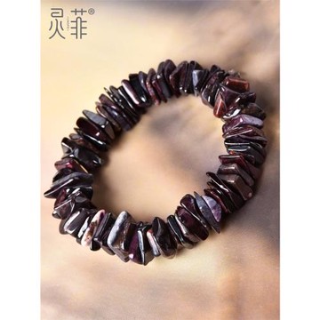 黑舒原礦隨形手鏈女男不規則碎石原石手串【舒俱來的伴生礦】