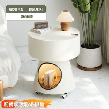 新川 貓窩邊幾 雙功能邊桌 可移動滾輪茶几 客廳沙發旁 / 臥室床頭櫃