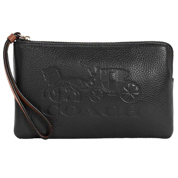 COACH - 大馬車壓印皮革手拿包 (黑)