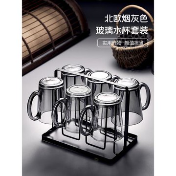 高檔耐高溫玻璃杯子套裝家用家庭客廳待客茶杯水杯帶把手喝水杯子