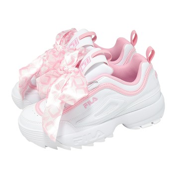 [ACS] Fila 休閒鞋 Disruptor 2 Scarf 女鞋 白 粉紅 厚底 增高 老爹鞋 5C124A102