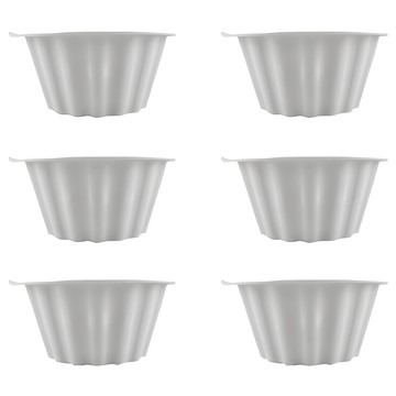 SiliPot 鉑金矽膠烘焙模具6入  無需烘焙紙 易收納  邊緣突出設計 輕鬆脫模  冷灰色  1組