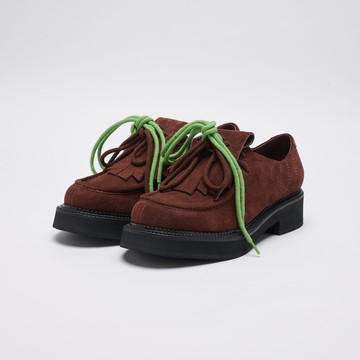 Vatic Lace up Tassel Derby Shoes 2-way 可拆式流蘇U頭德比鞋 咖啡麂皮款 39