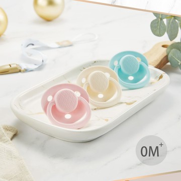 酷咕鴨KUKU PLUS下午茶安撫奶嘴3入組-初生0m+(棉花藍/蜜糖粉/太妃奶)