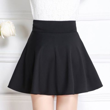 Fashion solid color pleated puffy skirt 時尚純色百褶蓬蓬短裙