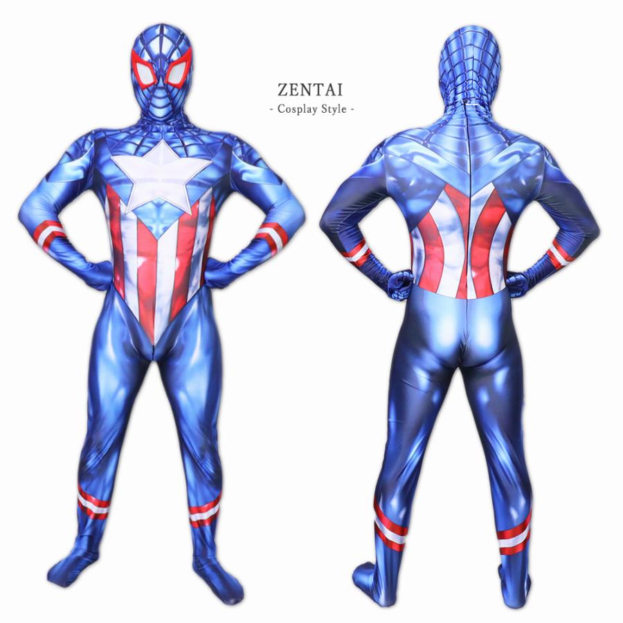 スパイダーマン 01 服 分離式 ゼンタイ Zentai ヒーロー アメコミ 股間ファスナー付 覆面 全身タイツ 仮装