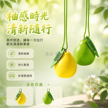 台灣出貨✨ 車載石膏擴香石 柚子香氛掛件 天然精油除異味 車內空氣清新劑 創意造型香薰 簡約設計