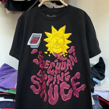 ins高街太陽花冰淇淋融化字母潮流落肩vibe短袖波普藝術蘸醬T恤衫