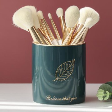 北歐ins風陶瓷化妝刷收納筒筆筒 梳子桶眉筆口紅化妝品收納杯子