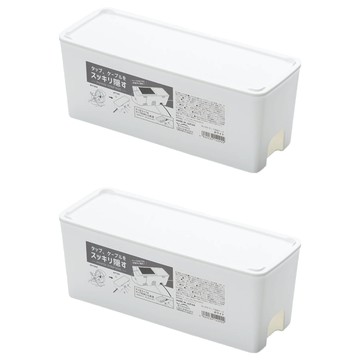 YAMADA 山田化學 延長線收納盒1429 白色 桌面整潔收納 電線整理好幫手  2個