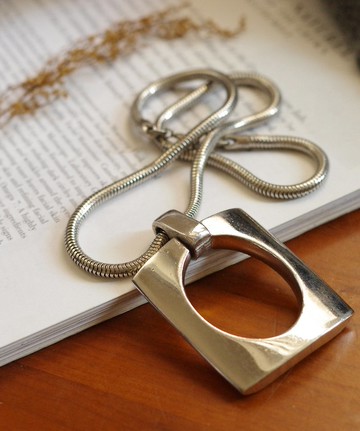 DAMN GOOD VINTAGE TRIFARI銀色方塊項鍊 N563