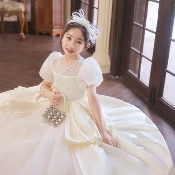 女童生日禮服輕奢小眾高端公主裙兒童主持人花童小女孩鋼琴演出服