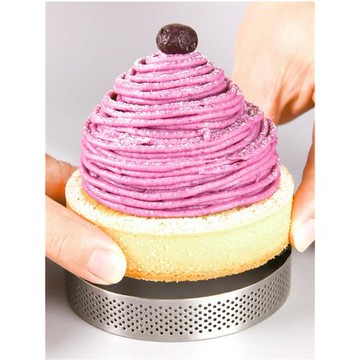 塔圈圓形帶沖孔法式304不銹鋼塔模撻皮塔派塔殼水果檸檬撻圈模具