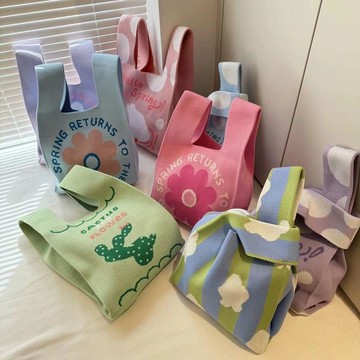 🚚臺灣出🚚針織包禮品袋花朵可愛新穎送人結婚生日百歲宴禮品袋伴手禮