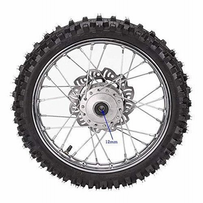 ZXTDR 2.50-14|60/100-14 1.4 x 14インチ前輪タイヤリム (12 mmベアリング付き) およびダートピットバイク用ディスクロトアセンブリ