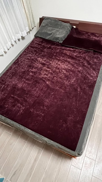 美國全不勞奢貓抓布床包組標準雙人 紫+金屬灰款(1床包2枕套)