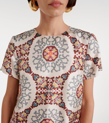 La DoubleJ Swing printed silk satin minidress