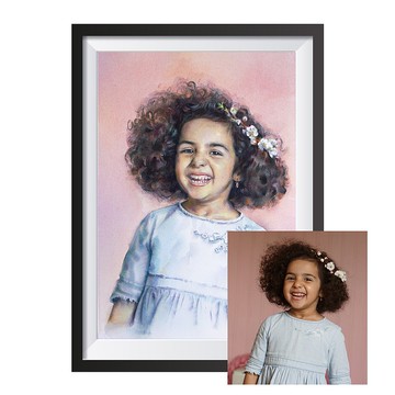 藝術家 Irina Zhunaeva 的定制原創水彩肖像畫