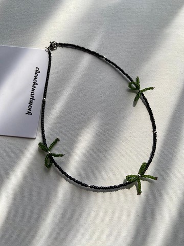 蝴蝶結 串珠 蝴蝶 串珠項鍊 蝴蝶結項鍊