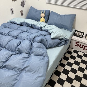 北歐風床包組 磨毛水洗棉床包四件套 純色混搭 床單 床包 被套 宿舍 三件套 床上用品