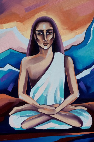 瑜珈繪畫 Hemalay 原創藝術 尼泊爾藝術品 Mahavatar Babaji