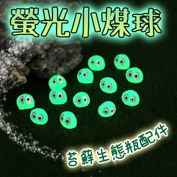 廢物專賣店 螢光小煤球 微景觀 煤球 小黑 苔蘚生態瓶配件 景觀盆栽 迷你袖珍 造景 小廢物 上課無聊小玩具