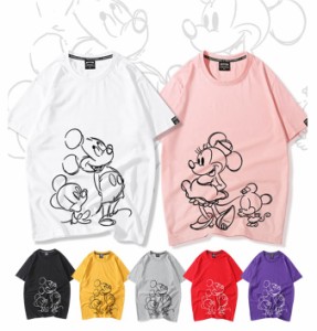 ディズニー 半袖Tシャツ Tee ミッキーマウス ミニーマウス プリントt