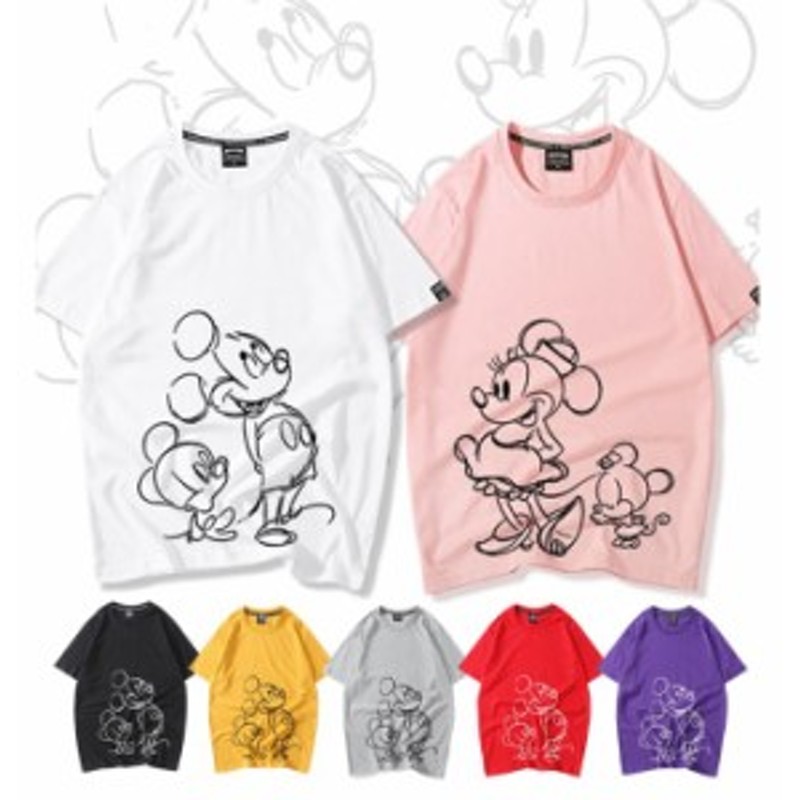 ディズニー 半袖Tシャツ Tee ミッキーマウス ミニーマウス プリントt