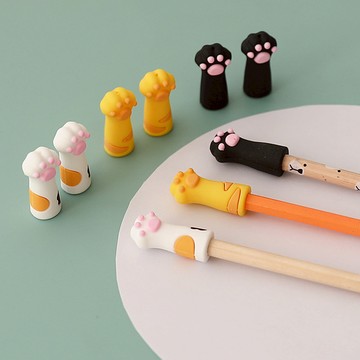 鉛筆套 三色貓掌 貓爪筆套 矽膠筆蓋 鉛筆筆帽 剪刀 保護套 聖誕節【RC4808】《Jami》