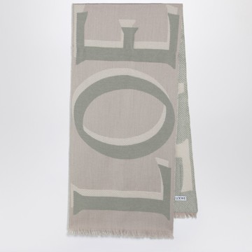 Beige wool and cashmere scarf