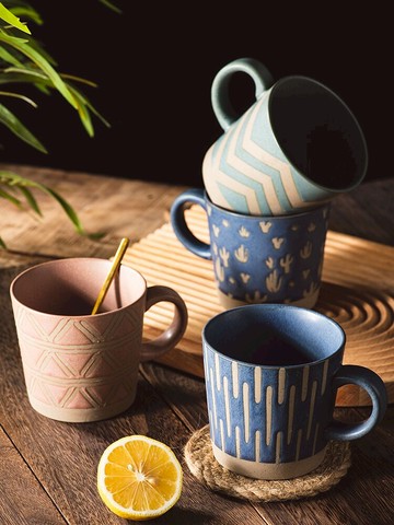 日式馬克杯復古大容量陶瓷杯子家用情侶水杯燕麥牛奶咖啡杯男女夏