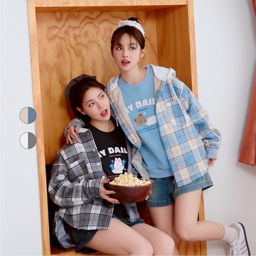 50% Fifty Percent｜格紋連帽長袖外套｜02562341006