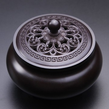 純銅香爐家用室內檀香爐熏香爐茶道香道供佛焚香爐三足盤香爐紅色