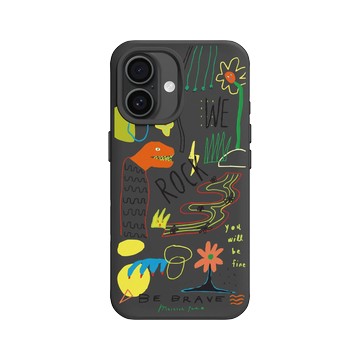 iPhone 16 SolidX 黑 - MacaronToe 馬卡龍腳趾 - 勇敢一點 We Rock