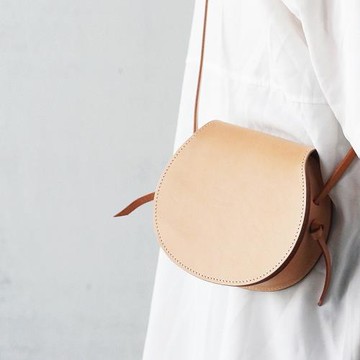 MISKSOLA復古簡約手工植鞣皮女式迷你小包女款斜挎包單肩馬鞍包