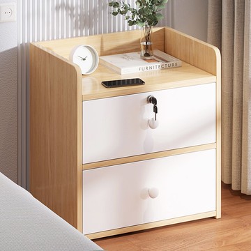 床頭柜小型帶鎖儲物柜網紅床頭置物架迷你儲藏柜家用臥室床邊柜子