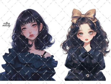 original sticker no.5673 人物貼紙 原創貼紙 人物貼紙 女孩貼紙 原創人物貼紙