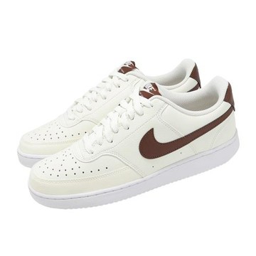 Nike 休閒鞋 Court Vision LO 男鞋 米白 棕 復古 皮革 HQ4867-100
