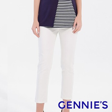 Gennies奇妮 涼感挺版精緻顯瘦長褲-白(T4F05)