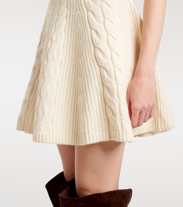 Staud Charade cable-knit wool-blend minidress