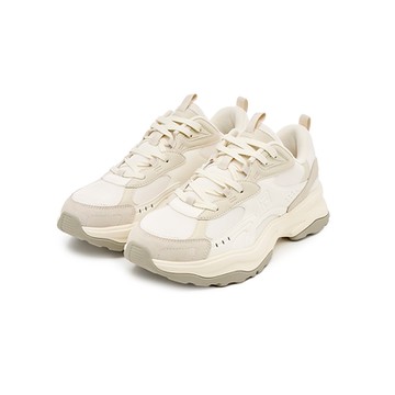 FILA WAVY BLOCK 中性復古運動鞋-米 4-C107Z-920
