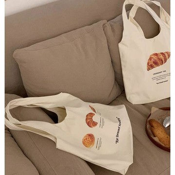 韓版帆布包 法式麵包單肩帆布包 單肩包包 通勤托特帆布袋 簡約風 學生 帆布袋 文藝 可頌提袋 包袋 購物袋 田螺精選