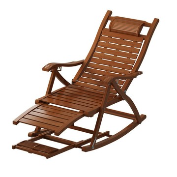 搖搖椅大人竹搖椅老人陽臺休閑家用懶人客廳逍遙椅可折疊午睡躺椅[010209DD]